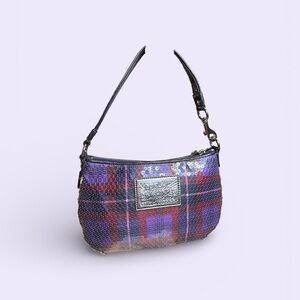 Coach EUC Plaid Purple Sequin Women's Bag